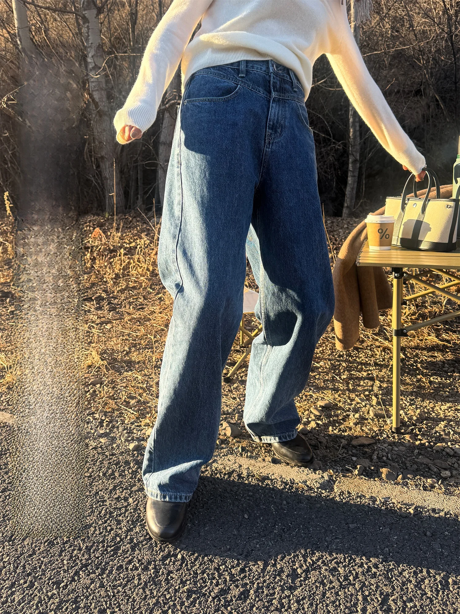 

Свободные прямые джинсы, женские зимние новые модные повседневные брюки из смеси хлопка со снежинками Le Alfaionline