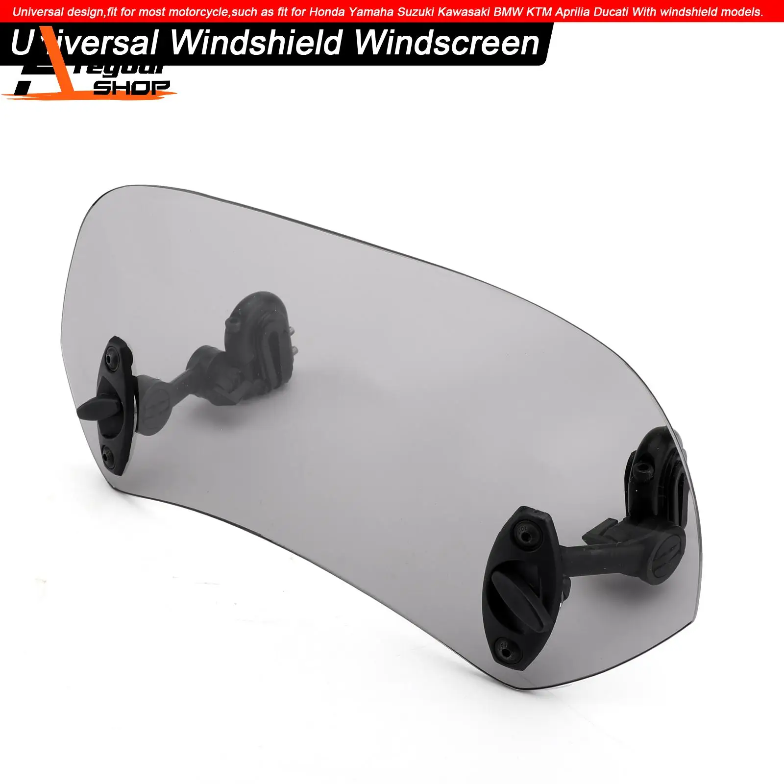 

Universal Adjustable Clip On Windshield Extension Spoiler Wind Deflector Smoke