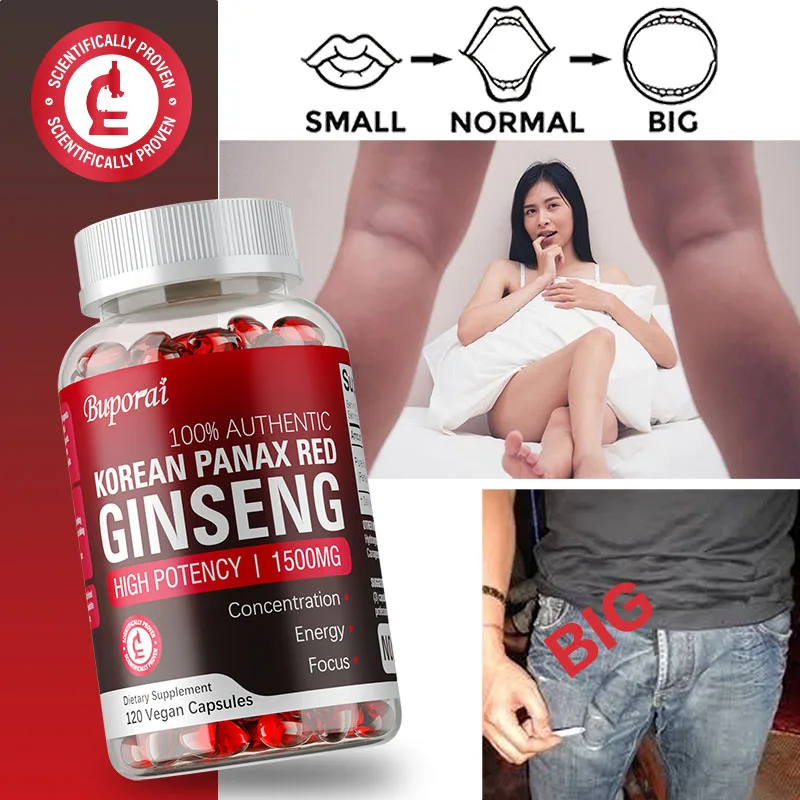 Korean Red Panax Ginseng Supplement - Supply Natural Energy Boos, Enhances Endurance, Mood BalanceStrong, Boosts Performance