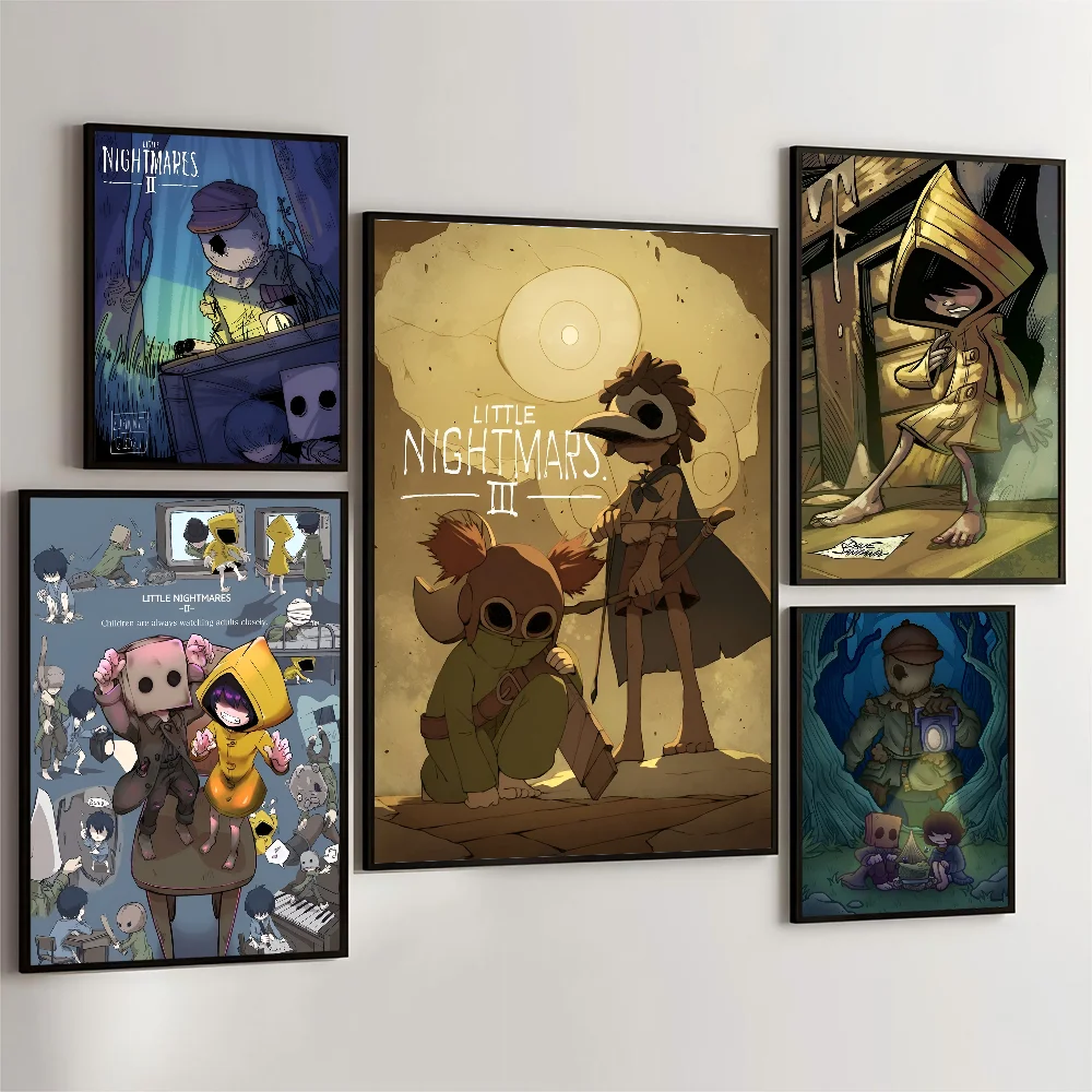 Game L-Little Nightmares  Poster Movie Sticky Posters Retro Kraft Paper Sticker DIY Room Bar Cafe Aesthetic Art Wall Painting