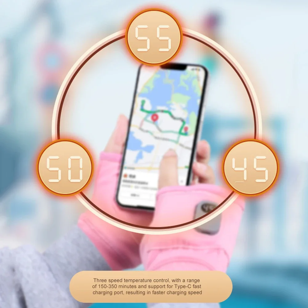 قفازات تدفئة كهربائية قابلة لإعادة الشحن بدون أصابع ، تدفئة اليدين ، قفازات حرارية ، تدفئة ، USB ، رياضة ، تزلج ، شتاء