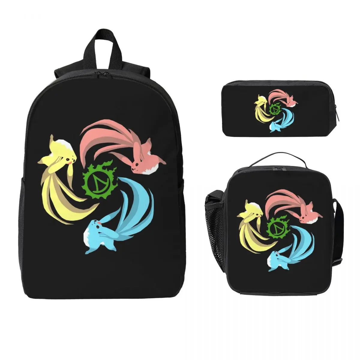 

Ffxiv Summoner - Carbuncles Backpack Student BookBag School Bag Laptop Shoulder Bags 3ps Insulated Lunch Bag Pencil Case