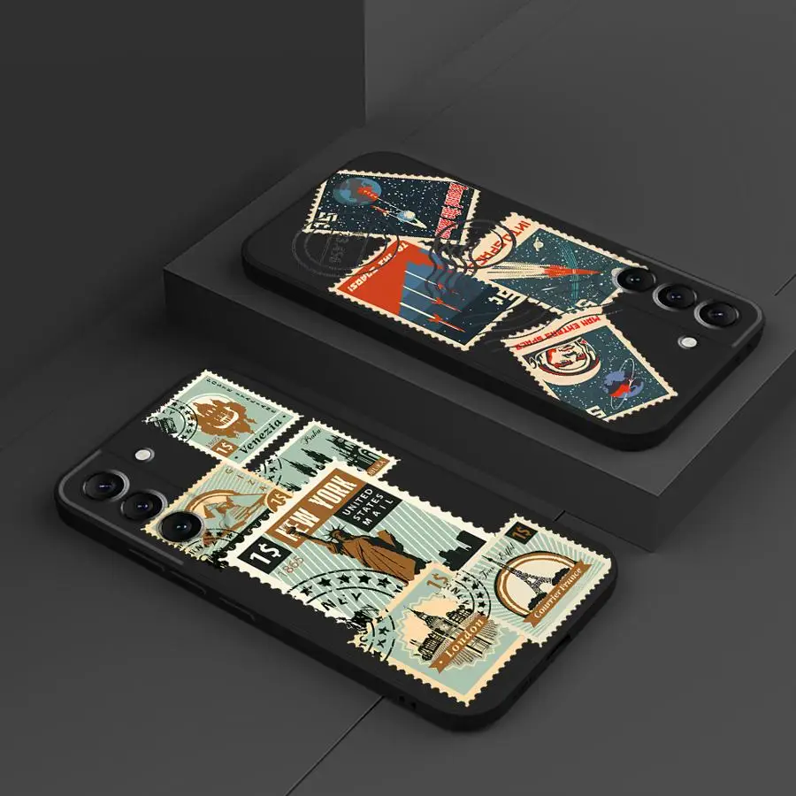 Fashionable Travel Retro Label Phone Case for Samsung Galaxy A22 A23 A25 A21s A24 4G A32 A33 A34 A51 A52 A52s A53 A73 5G Cover