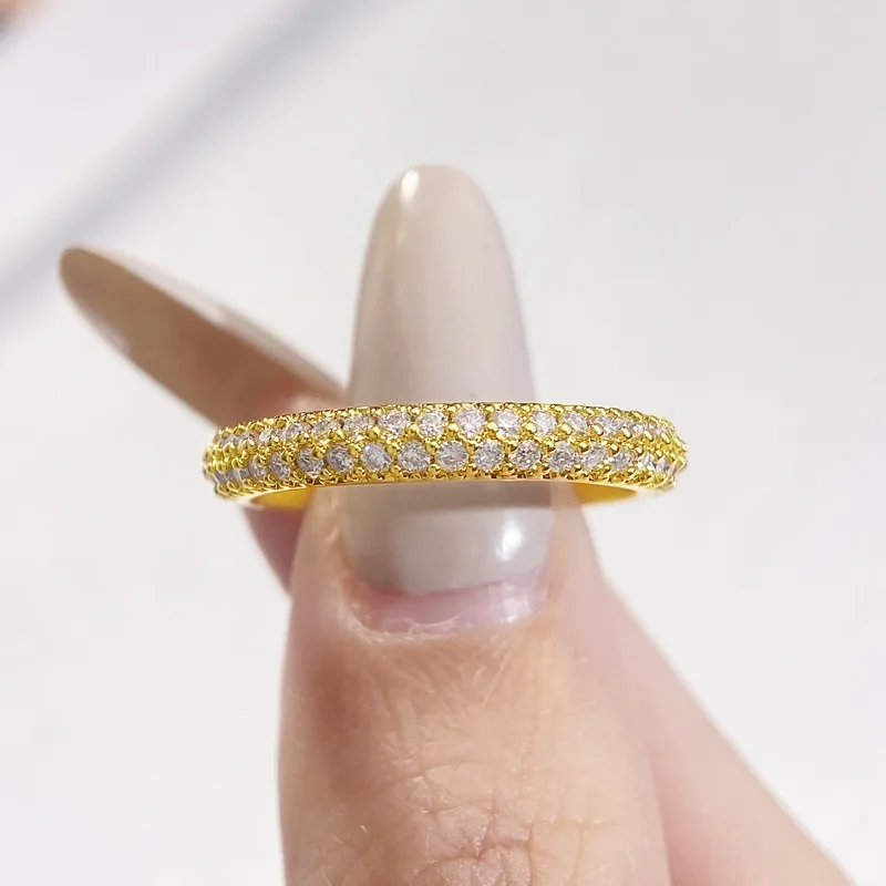 

DWJ Роскошные свадебные простые круглые кольца с настоящим муассанитом и бриллиантами для женщин, оригинальные качественные ювелирные изделия из стерлингового серебра 925 пробы