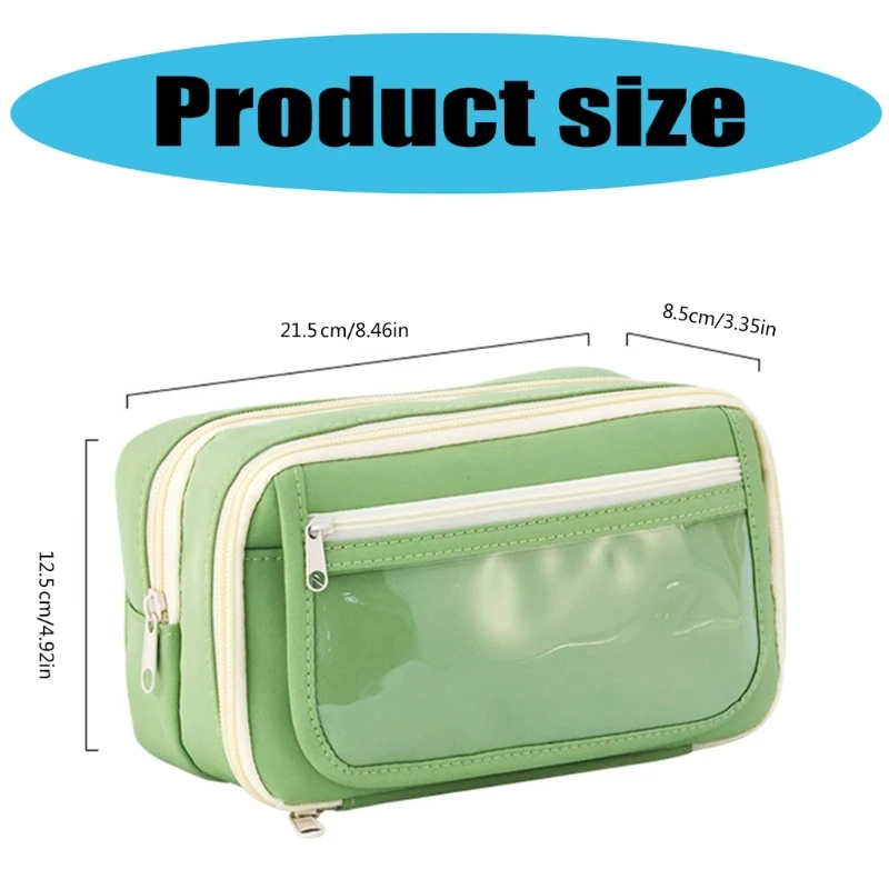 Пенал большой емкости, сумка для карандашей, настольный органайзер, сумка для хранения канцелярских принадлежностей с молниями и