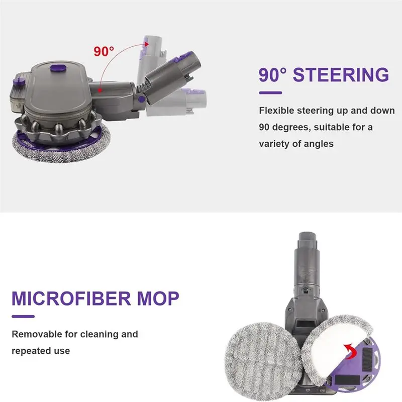 AT28-Dual-Use Electric Mop Head For Dyson V15 V11 V10 V8 V7 Wet And Dry Vacuum Cleaner Parts Including Removable Water Tank