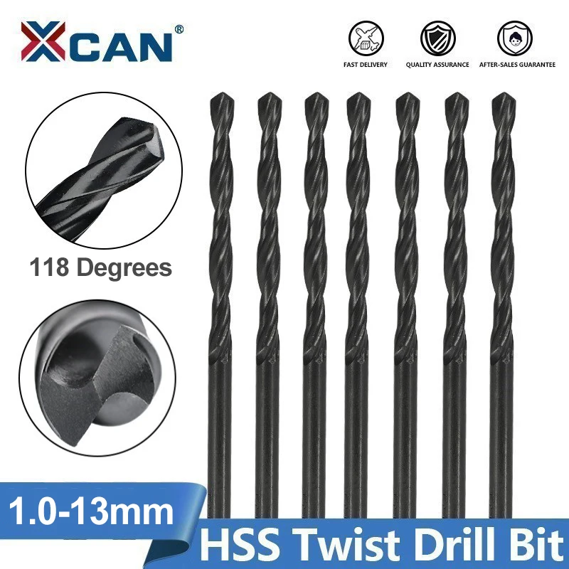 

XCAN Drill Bit 1.0-13mm 118 Split Point High Speed Steel Twist Drill Bit for Aluminum Copper Plastic Wood Drilling Tools