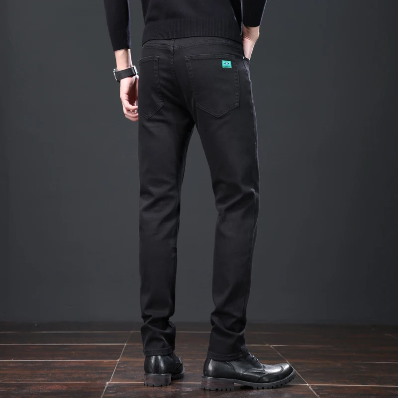 Men\'s Black  Casual Slim Jeans Soft Cozy Stretch Denim Trousers High Quality Clothing Classic Fashion Straight Male Pant