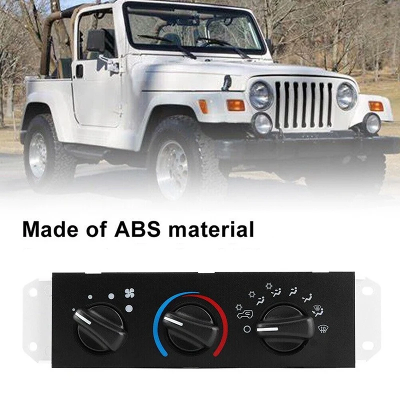 Car Heater Fan ABS Heater Control With Blower Motor Switch With AC For Jeep Wrangler 1999-2004 55037473AB