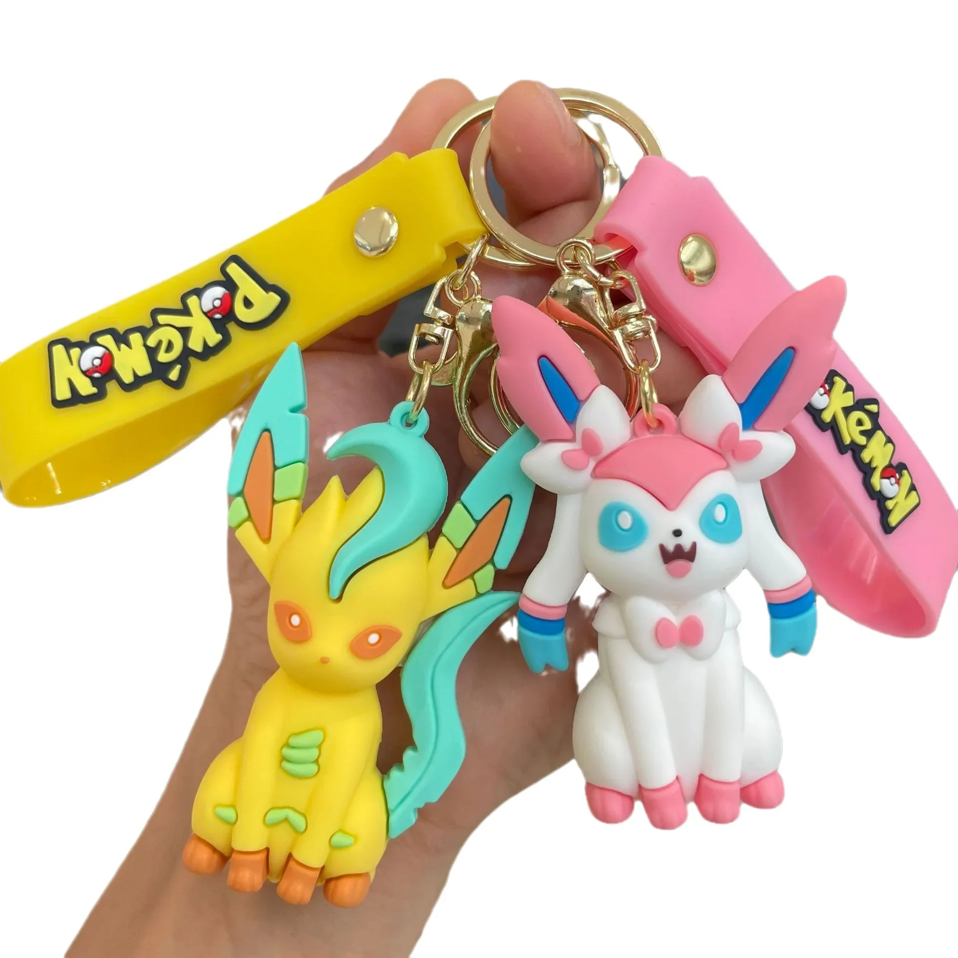 8 estilo pokemon eeveelution chaveiro bonito elfo anime figura mochila encantos decorações de festa modelos boneca crianças brinquedos presentes aniversário