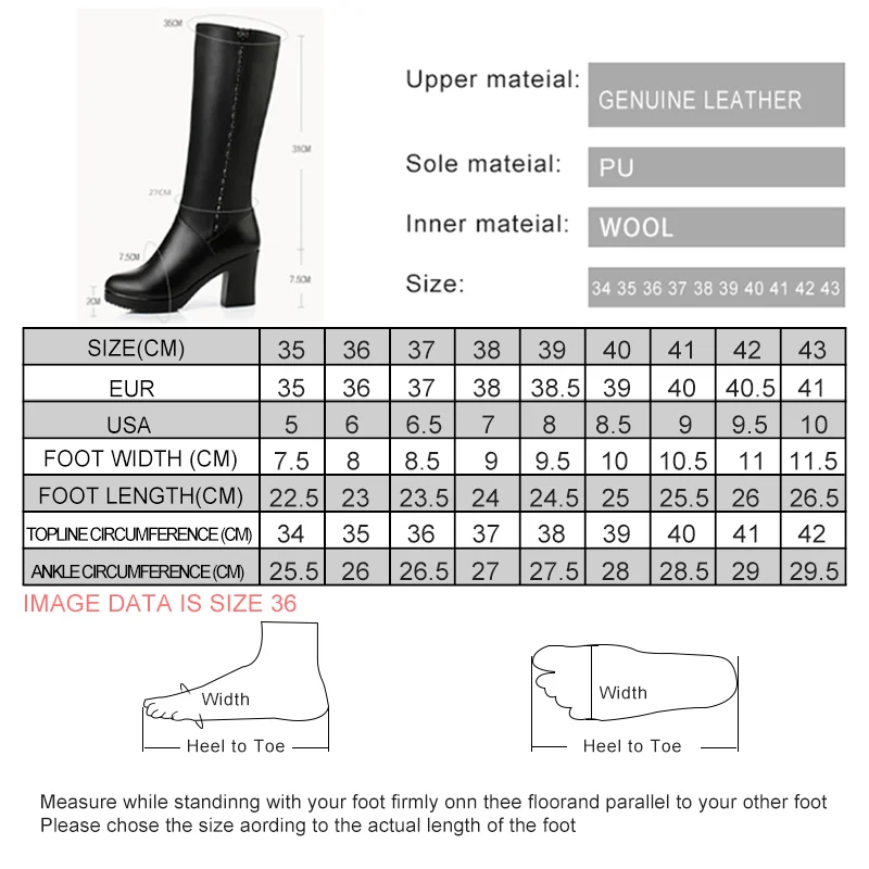 Women Winter Boots 2024 Genuine Leather boots high-heeled women long boots wool lined warm snow boots Lady Fashion shoes