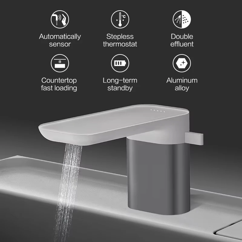 Smart Touchless Sensor Basin Faucets Mixer Electronic Auto  Time Delay Touch-free Bathroom Taps