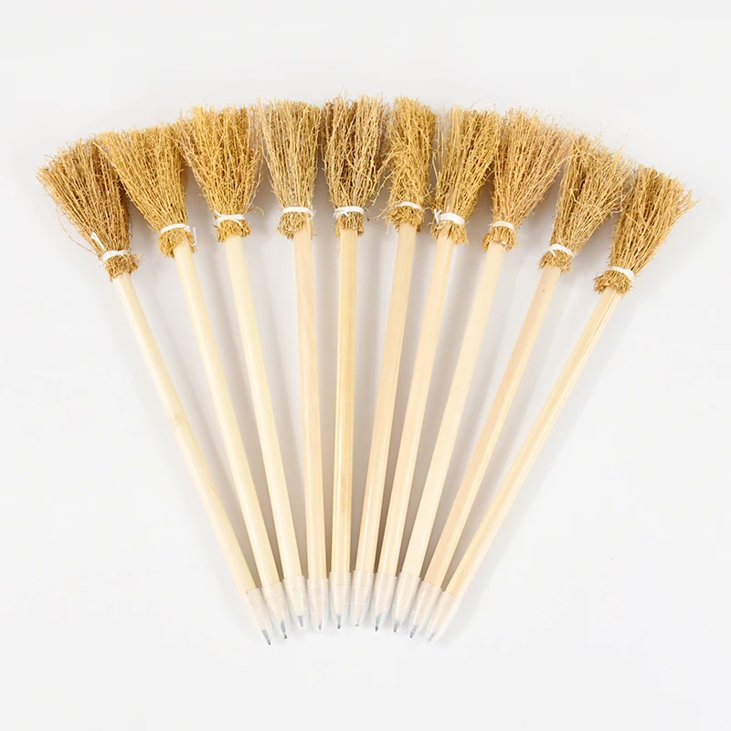 10Pcs Besen Geformt Bleistift Hexe Handwerk Liefert Holz Mine Bleistift Student Schreiben Werkzeug Skizzieren ZeichnungHalloween Party Geschenke