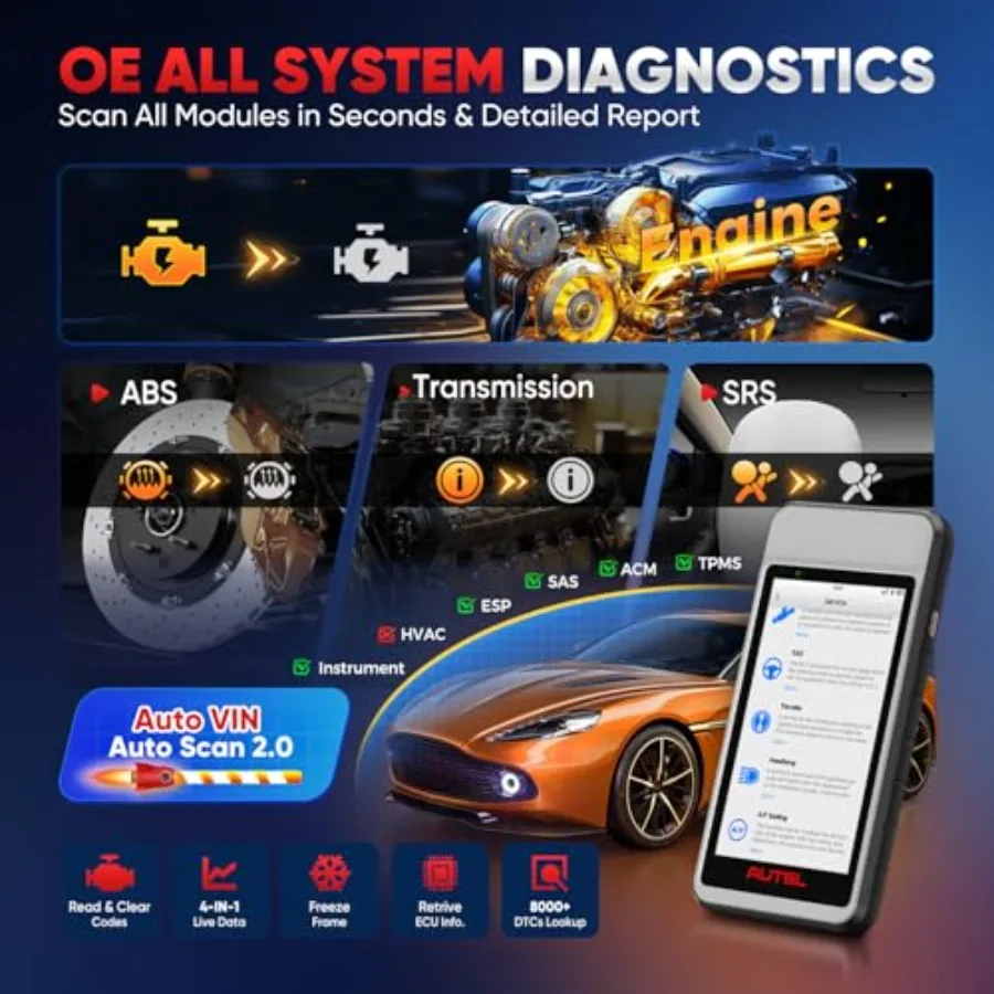 MaxiDiag MD906 PRO OBD2 Scanner 2025 with Advanced Diagnostic Capabilities Including CAN FD 11 Service Functions 10 OBDII