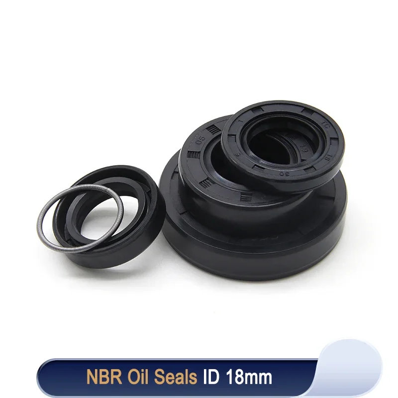 2/5pcs NBR Oil Seal ID 18mm TC-18*24/25/26/28/30/32/35/40/42/45/47*5/6/7/8/10mm Nitrile Rubber Shaft Double Lip Oil Gasket