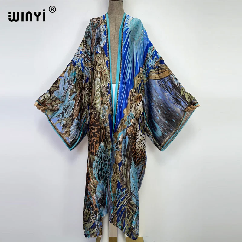 2023 WINYI Africa bikini cover up New party holiday Cardigan stitch Cocktail sexy Boho Holiday Batwing Sleeve KIMONO kaftan