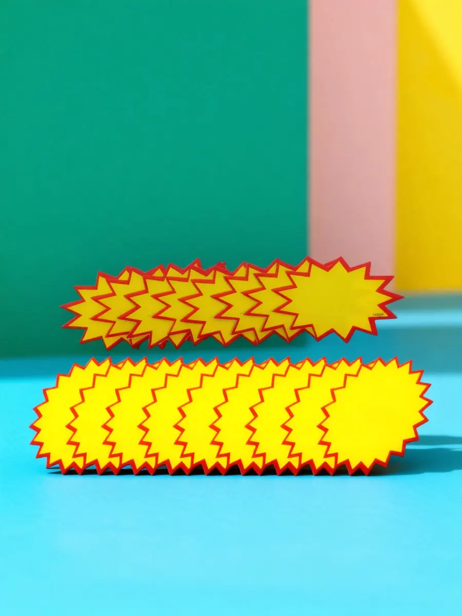 300Pcs Price Label For Retail Store Display For Small Business Erasable Star Shape Tags Bright Fluorescent