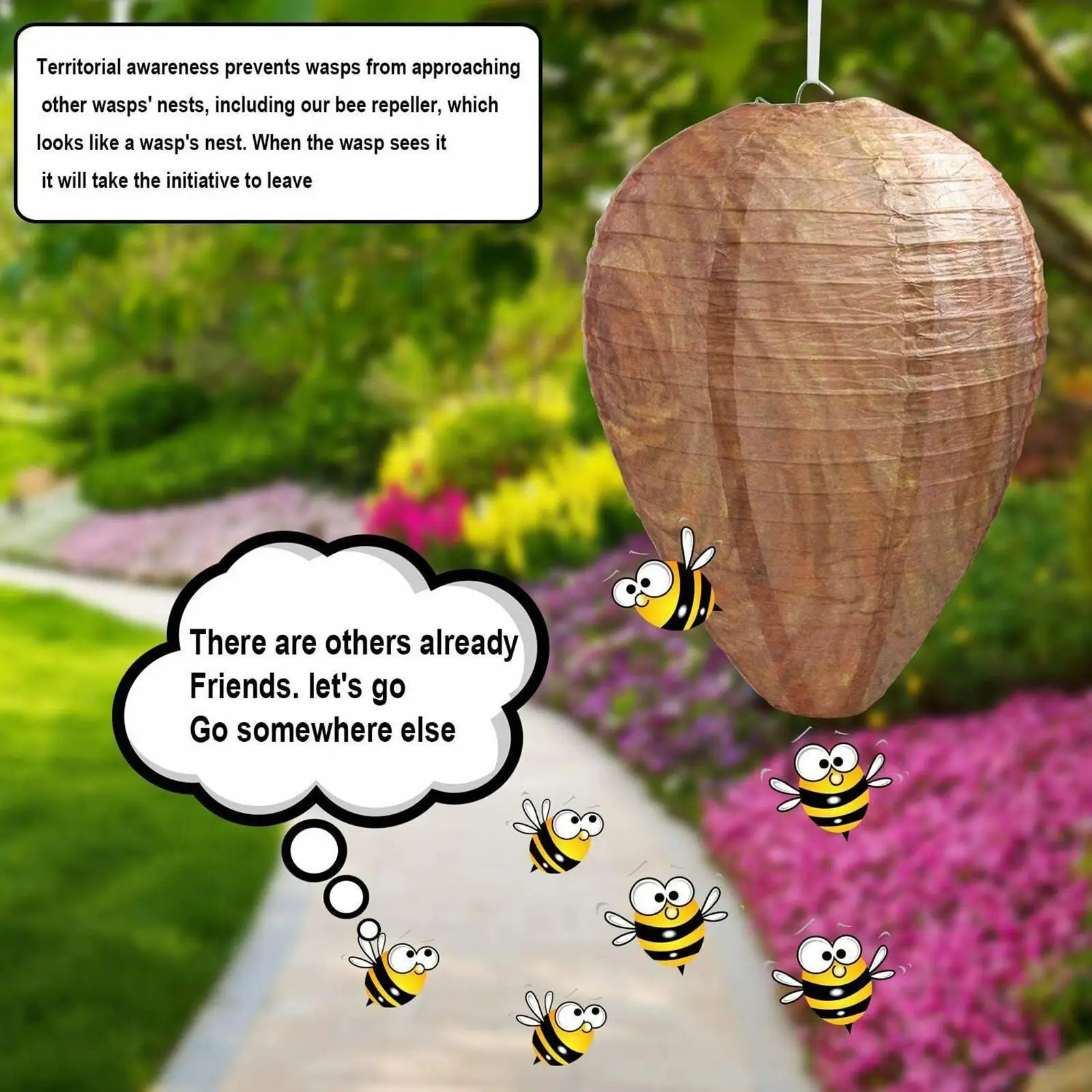 

3Pcs Waterproof Wasp Nest Decoy Bee Decoy Deterrent for Home Garden Outdoors Yellow regular