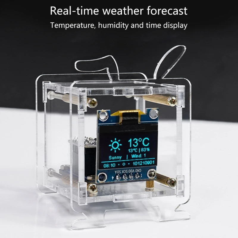 Electronic DIY Clock 2.4G WIFI Time Temperature Humidity Date Week Weather