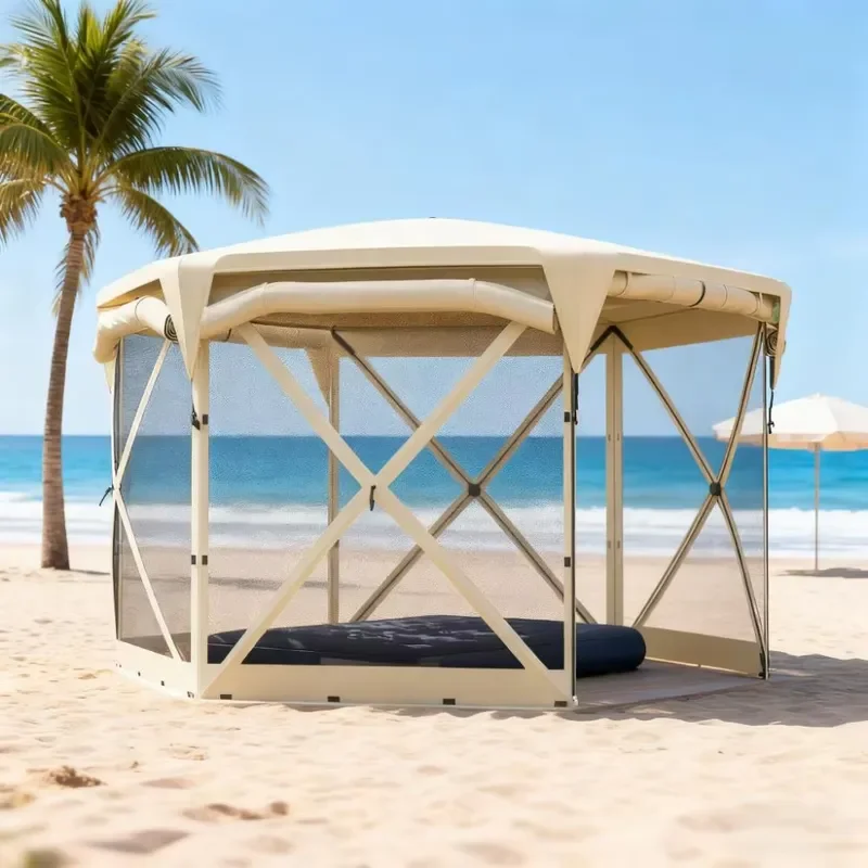Modern Pop up Tent with Steel Poles and Removable Roof Cover Durable & Eco-Friendly Outdoor Furniture