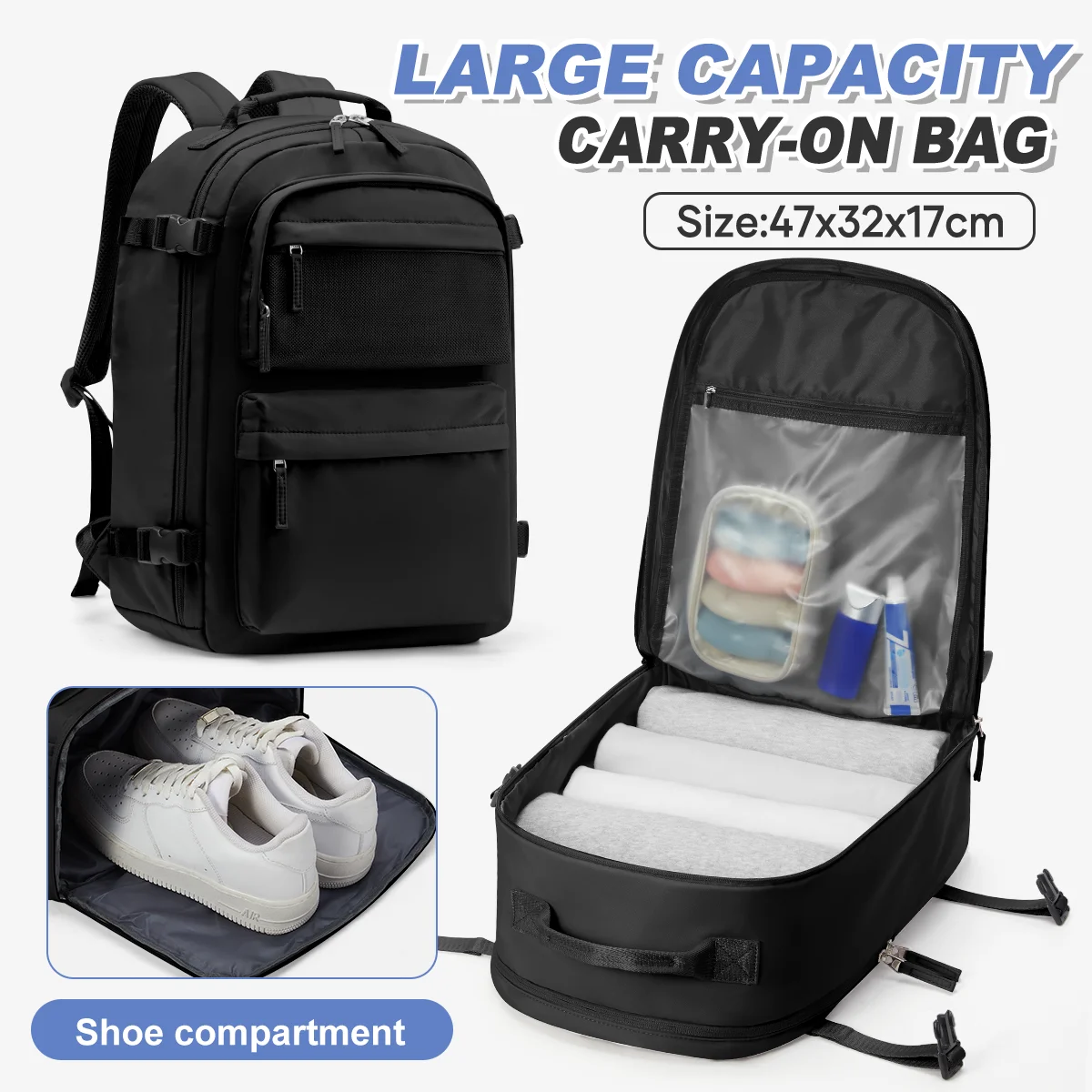 

Large Capacity Travel Backpack for Women Men, Hand Luggage Backpack, Airplane Backpack, College School Backpack, Hiking Backpack