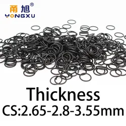 O-ring thickness 2.65/2.8/3.55mm CS NBR Nitrile sealing temperature resistant gasket rubber ring complete in specifications.-.