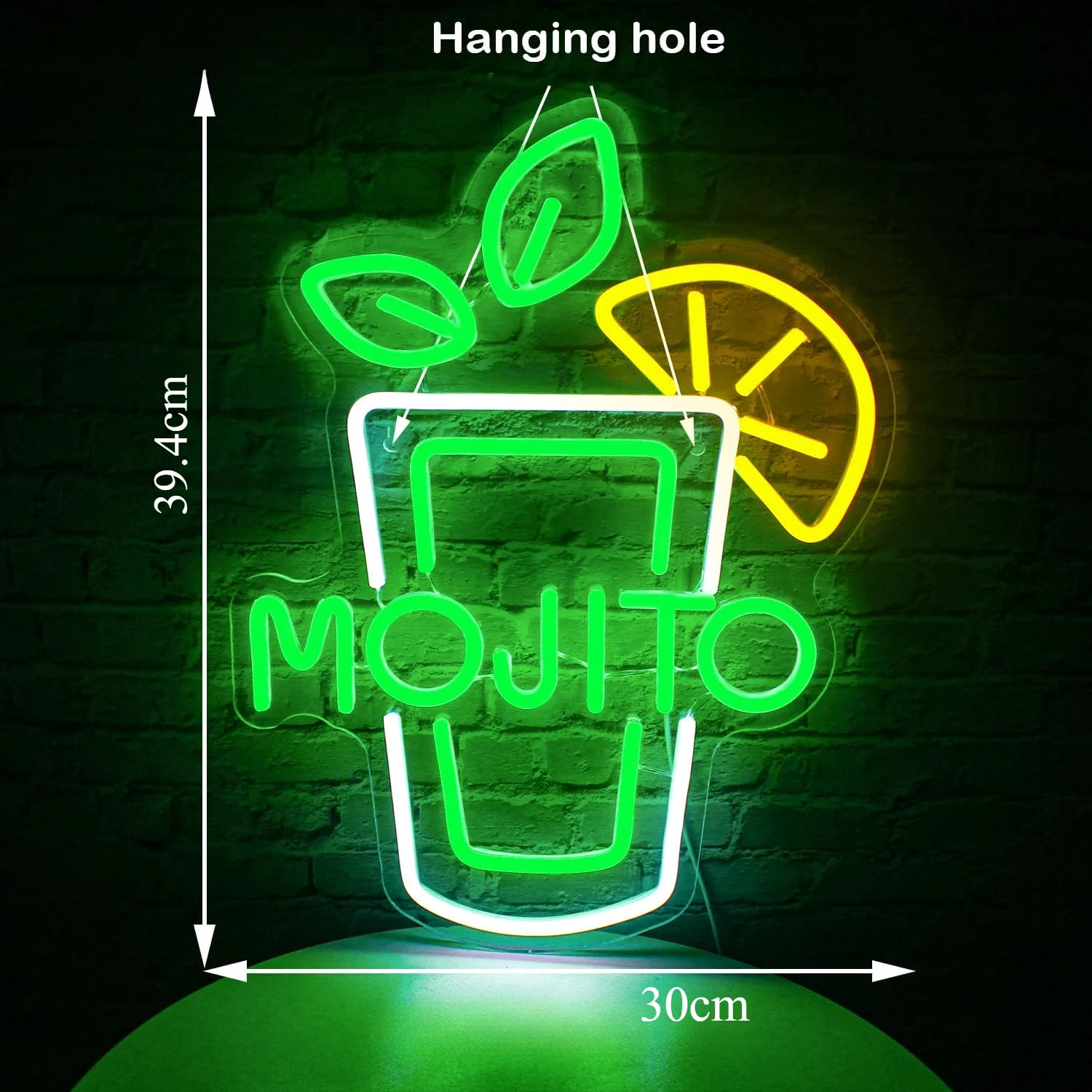 Mojito Cocktail Neon Sign USB Color Changing LED Wall Light for Home Bar Game Room Living Kitchen Decoration Party Lighting