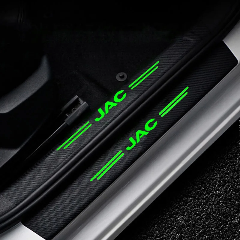 Luminous Car Door Threshold Sill Anti Kick Stickers Decals Protective Film for JAC Logo Refine J3 J2 S5 A5 J5 J6 J4 T8 Vapour S2