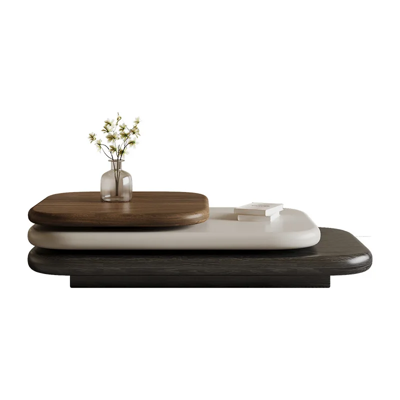 Italian simple rotatable coffee table living room light luxury high sense creative multi-shaped coffee table combination