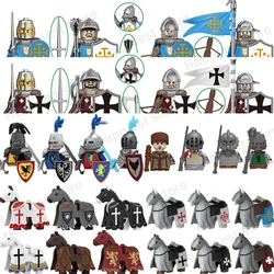 MOC Medieval Jerusalem Knight Figures Building Blocks Warrio Soldier Sword Shield Weapon Temple of God Castle Bricks Kids Toys