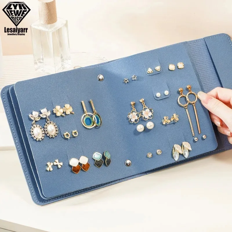 Creative Book Shape PU Leather Earrings Storage Bag Earrings Studs Eadrops Organizer Portable Jwelry Storage Bag Large Capacity