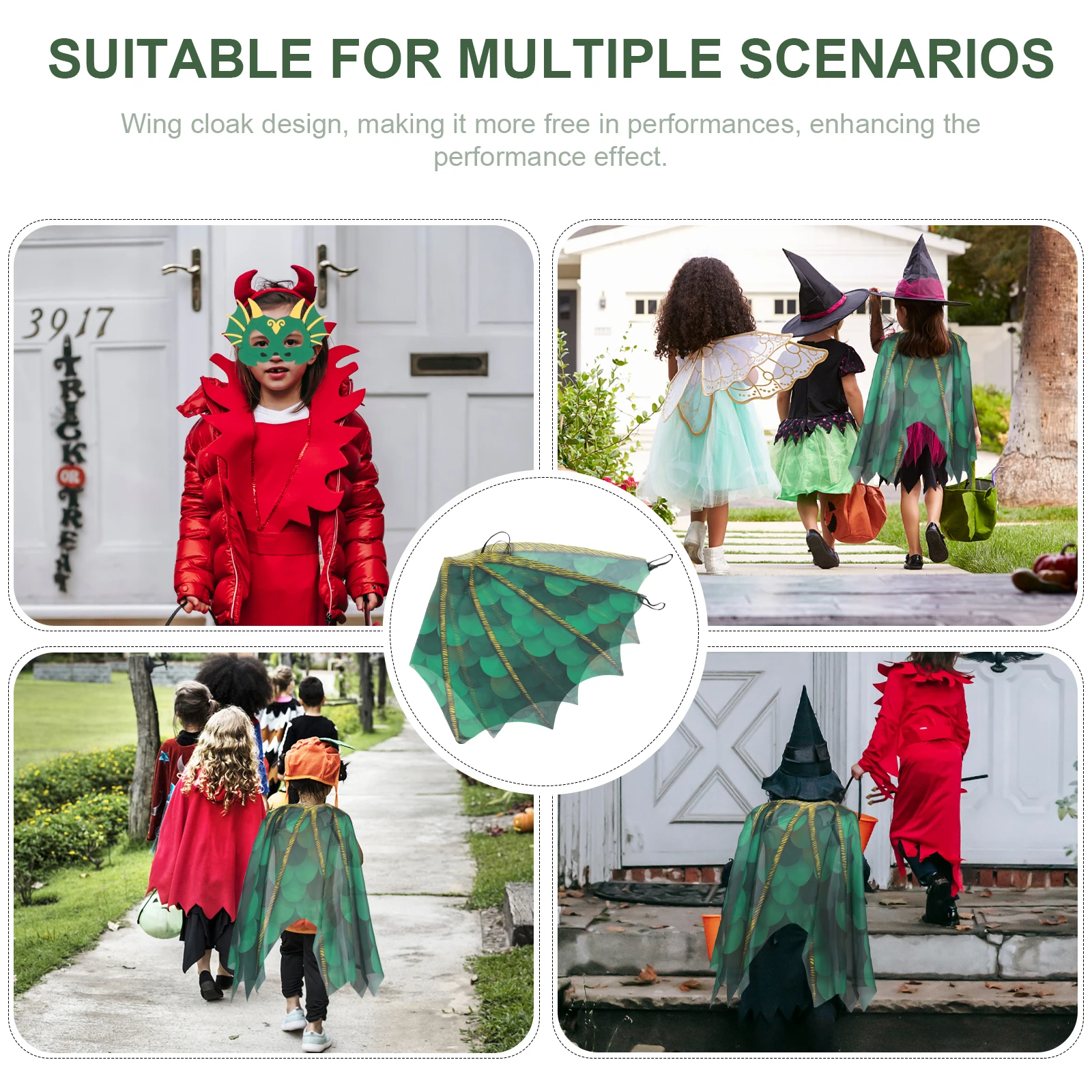 

Cartoon Dinosaur Wings Cloak Chiffon Halloween Costume Party Masquerade Stage Role Play Supplies