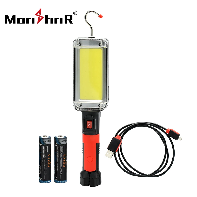 MONHNR Led Work Light COB Floodlight 8000LM Rotatable Lights Rechargeable Magnetic Torch with Hook Clip Waterproof Camping Light