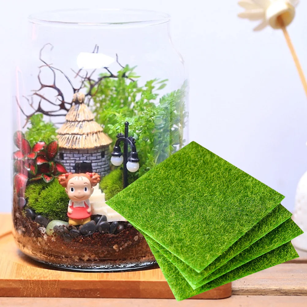 

Artificial Lawn Fairy Garden Container Houses Mini Grass Ornamental Mat Fake for Crafts