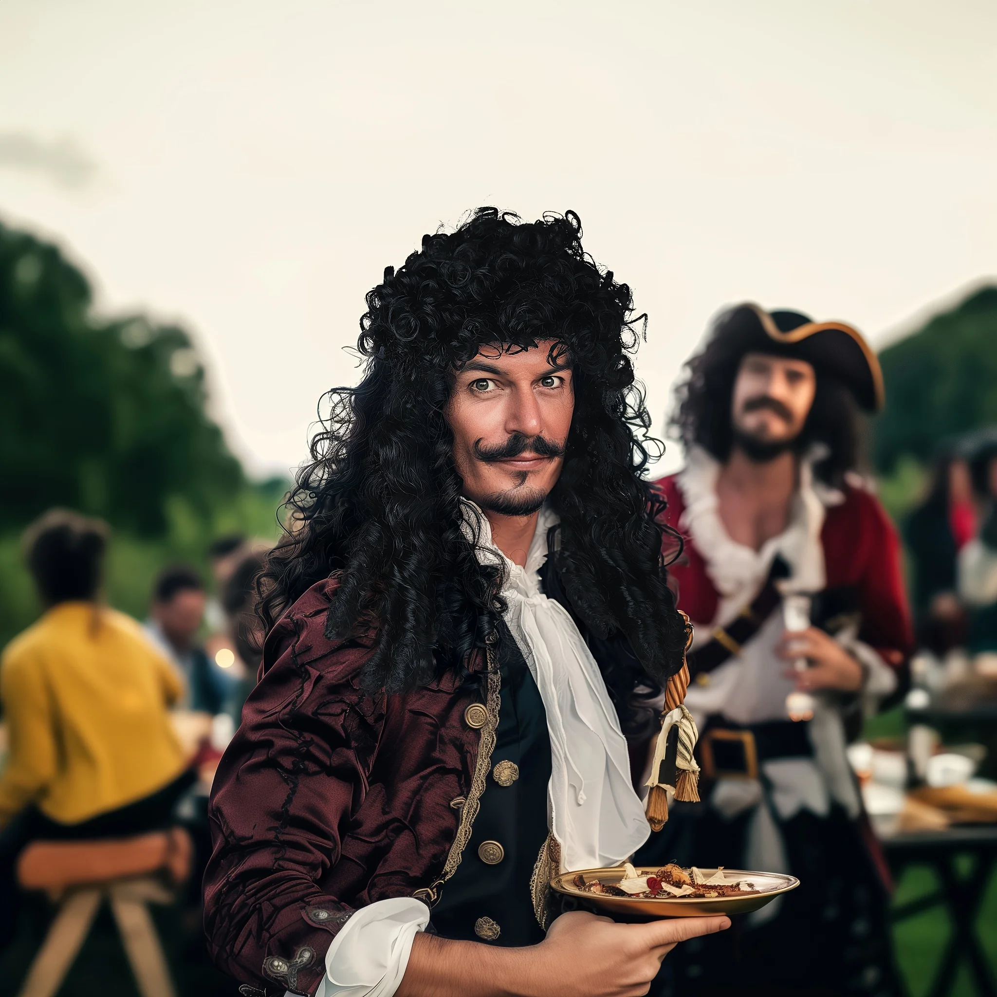 باروكة سوداء مجعدة مقاس 22 بوصة مع ضفائر منفوشة باروكية على الطراز الباروكي، تجعيدات طويلة مموجة مقاومة للحرارة، لحفلات عيد الميلاد