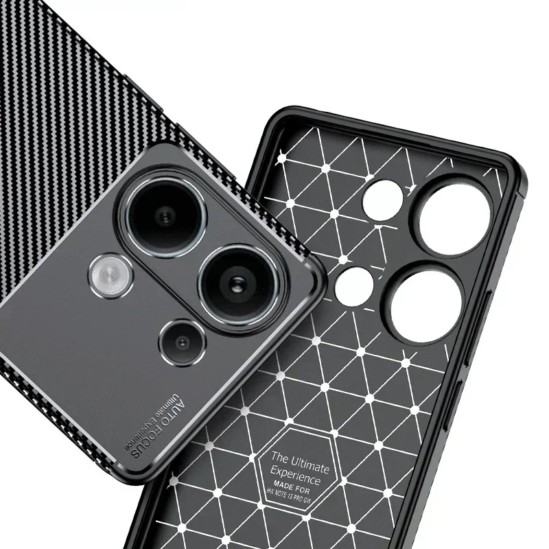 Luxury Business Case For Poco M6 Pro Cover Poco M6 Pro Funda Coque Soft Carbon Fiber Protective Back Case Poco M6 Pro