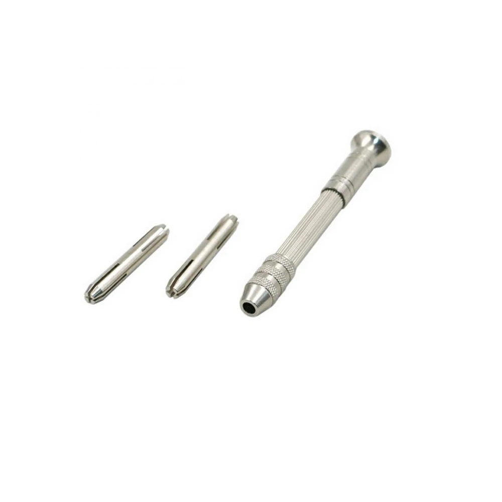 Bor tangan aluminium mikro Mini, baru dengan Chuck tanpa kunci + 0.3-3MM mata bor putar alat putar bor kayu