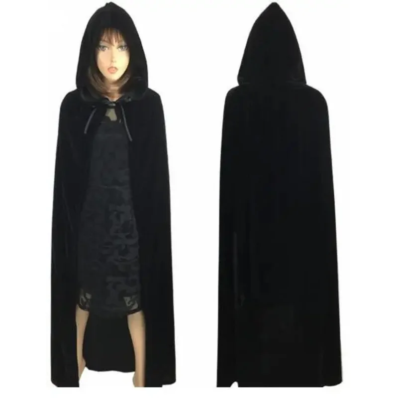 QQ8 Adult Elf Witch Long Purple Green Red Black Purim Carnival Halloween Cloaks Hood And Capes Halloween Costumes For Women 5Lk￥