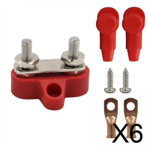 

Прочный комплект клеммных колодок шины, красный, 2-штыревая прокладка, соединение батареи из нержавеющей стали для автофургона, грузовика, лодки, прицепа, автомобиля, морского пехотинца