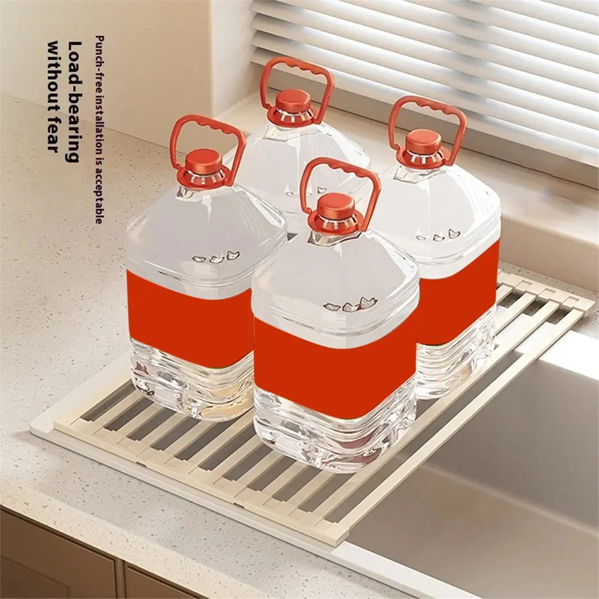 304 Stainless Steel Kitchen Drain Rack, Foldable Sink, Drain Basket, Sink Storage Rack, Roller Shutter, Silicone Drain