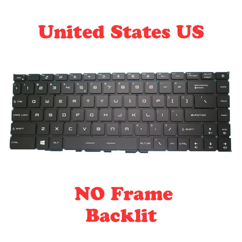 

US RGB Backlit Keyboard For MSI GS66 GP66 MS-1541 MS-16V1 GE66 Raider 10SF 10SFS 10SGS GS66 Stealth 10SD 10SE WS66 16V2 English