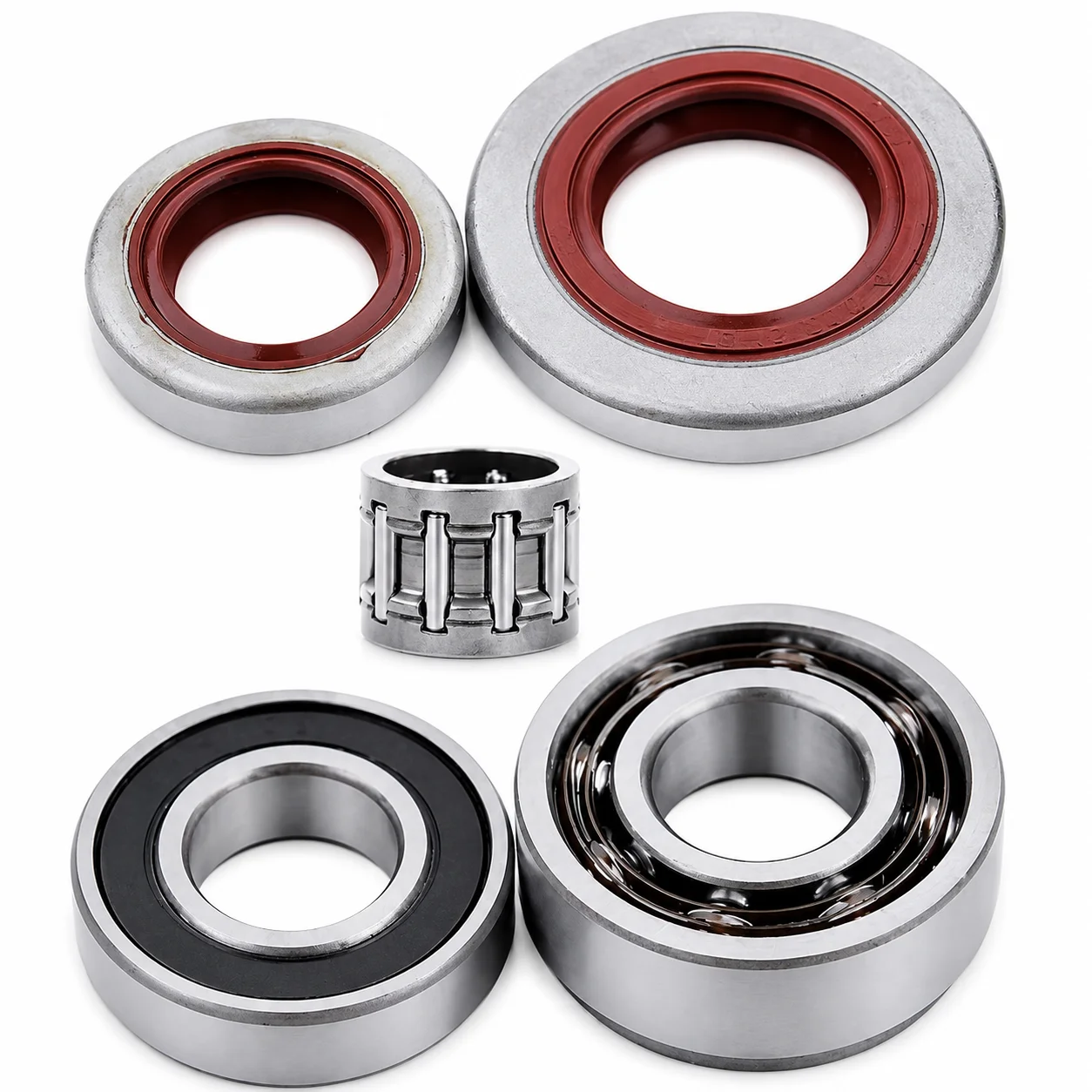 Crankshaft Bearing Oil Seal Kit Replacement For Stihl 024 MS240 Chainsaw Crankshaft Bearings Seals Needle Bearing Saw Parts Set