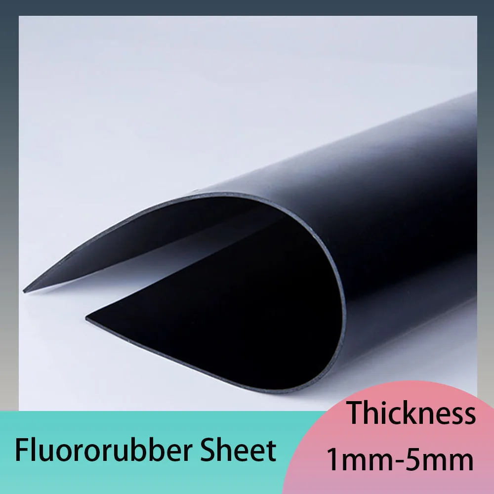 1Pcs Black Fluorine Rubber Sheet High Temperature And Acid Alkali Resistant Industrial Sealing Fluorine Rubber Sheet