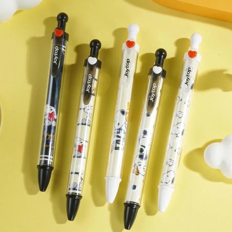 20pcslot Kawaii Snoopy Press Gel Pen Cute 0.5mm Black Ink Signature Pens Promotional Gift Office School Supplies