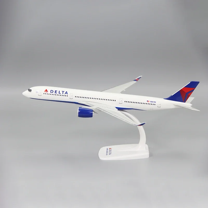 1:250 A350-900 A350 Delta Airline Air With Base Plastic Resin Assembly Aircraft Model Toy for Collection