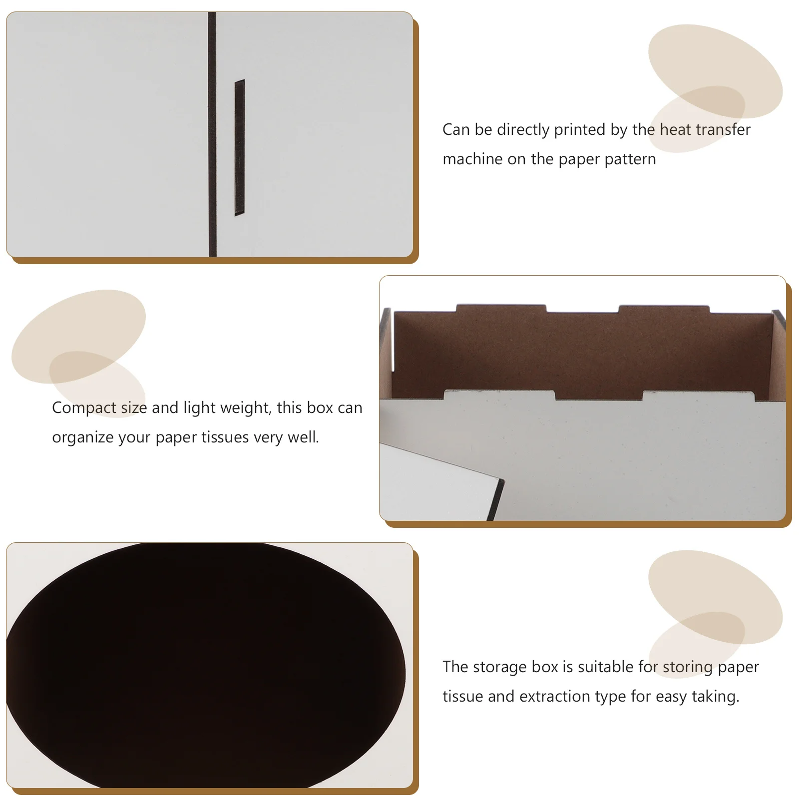 

Thermal Transfer Printing Tissue Holder Compact Lightweight Elegant Decorative Napkin Box for Bathroom Bedroom Desktop