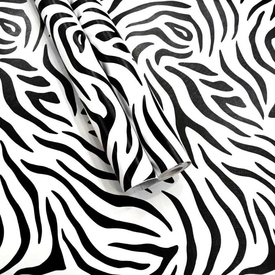Black and White Wallpaper Zebra Adhesive Peel Contact Paper for Bedroom Removable Vinyl Room Bedroom Living Home Decoration