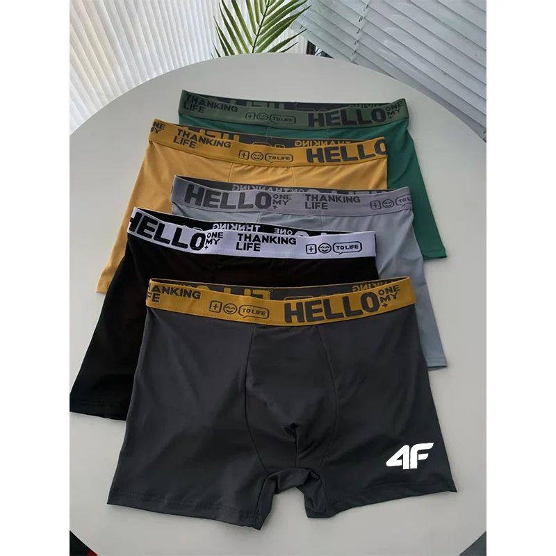 

3/5 Pcs Letter Underwear male Mens Boxers Briefs Sexy Underpants Leisure Quick Drying Breathable Men's Boxing Panties Men