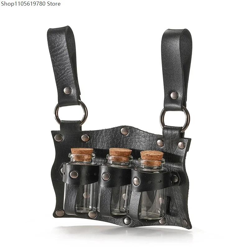 Colgador de Botellas de Poción de Cuero Medieval, Accesorio de Disfraz de Mago Renacentista, Alquimista, para Cosplay, Vestuario de Escenario 2026