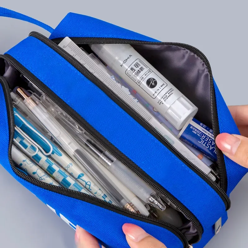 Pencil Case Large Capacity double layer Bright color Sporty Spacious Stationery bag Organizer Pouch Student Multiple Storage